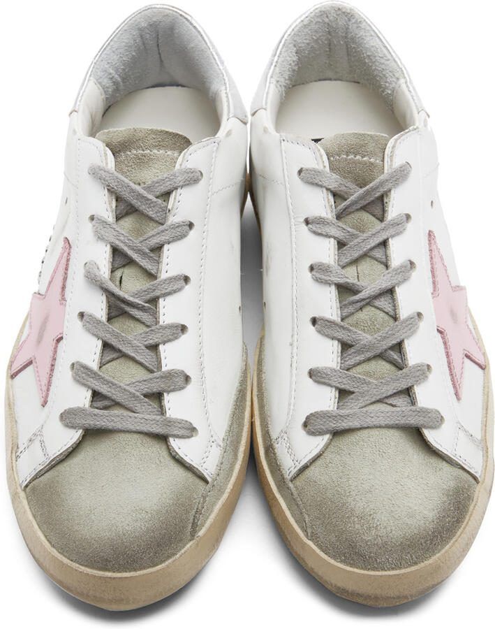 Golden Goose White  Grey Super-Star Classic Sneakers