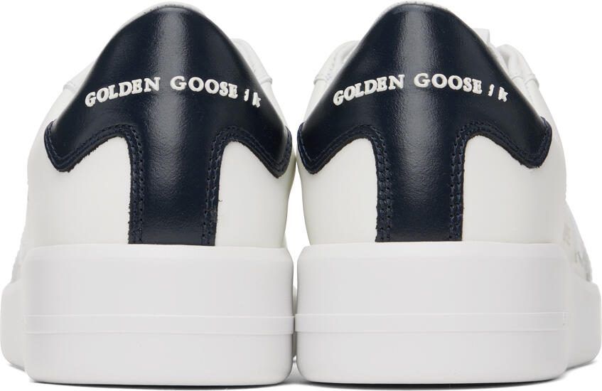 Golden Goose White  Navy Purestar Sneakers