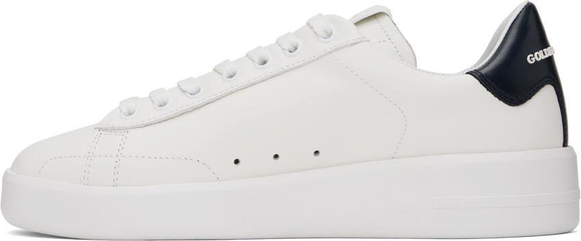 Golden Goose White  Navy Purestar Sneakers - Picture 3