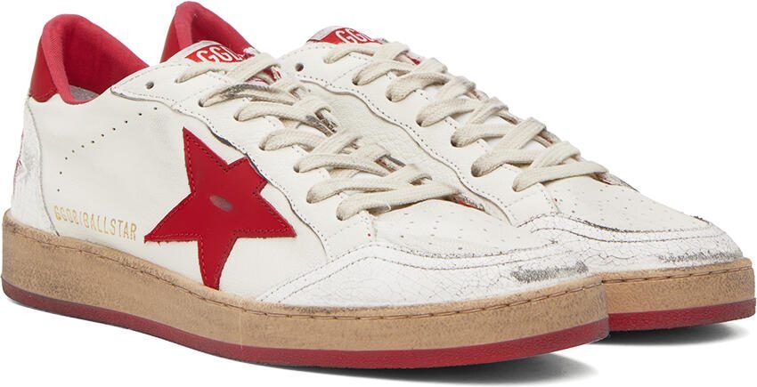 Golden Goose White  Red Ball Star Sneakers - Picture 2