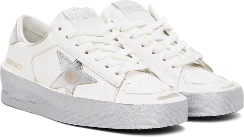 Golden Goose White  Silver Stardan Sneakers - Picture 2