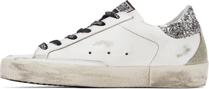 Golden Goose White  Silver Super-Star Classic Sneakers - Picture 4