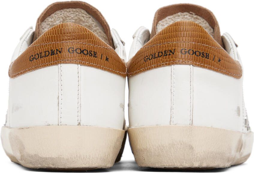 Golden Goose White  Tan Super-Star Sneakers