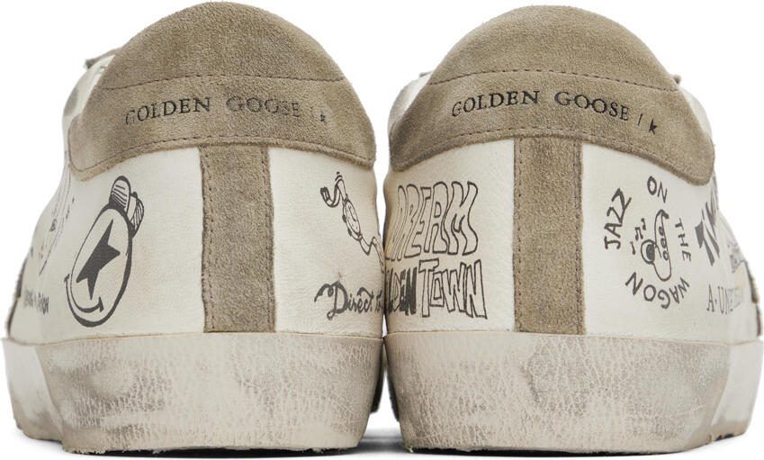 Golden Goose White  Taupe Super-Star Sneakers