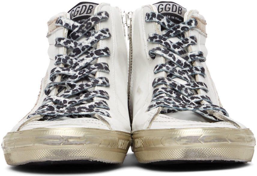 Golden Goose White Slide Leather Sneakers - Picture 3