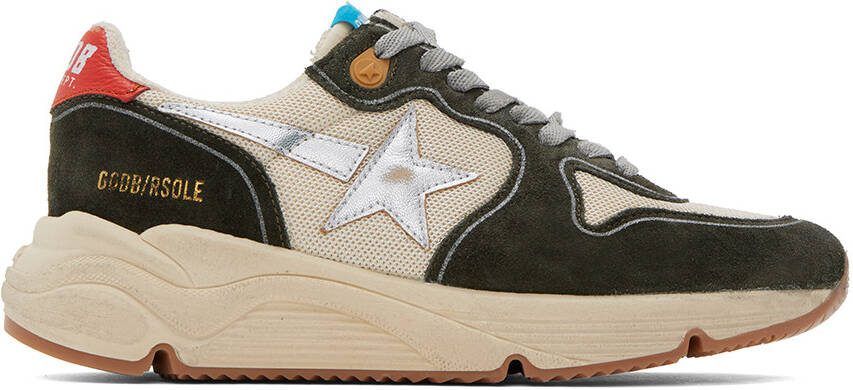 Golden Goose Gray  Beige Running Sole Sneakers - Picture 5