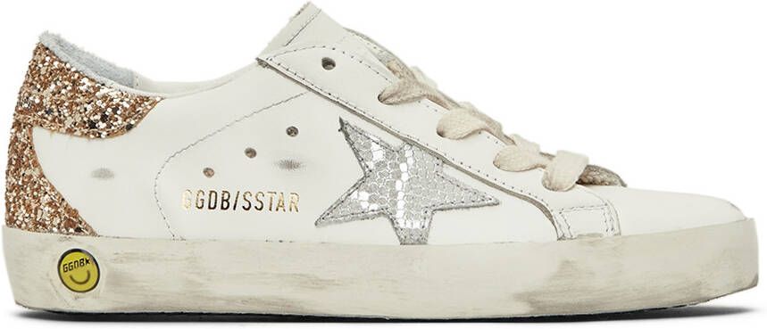 Golden Goose Kids White  Silver Super-Star Classic Sneakers - Picture 5