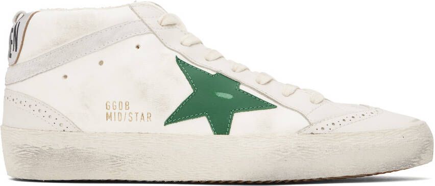 Golden Goose Off-White  Green Mid Star Sneakers - Picture 5