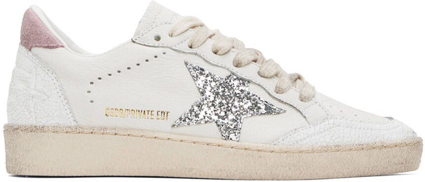 Golden Goose SSENSE Exclusive White  Beige Limited Edition Ballstar Sneakers - Picture 5
