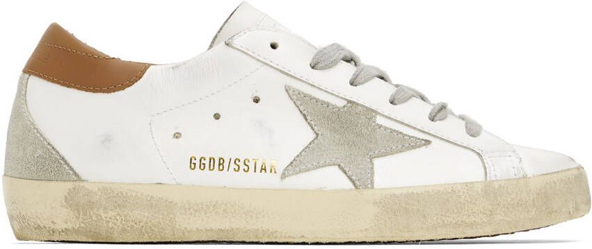 Golden Goose SSENSE Exclusive White  Brown Super-Star Classic Sneakers