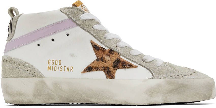 Golden Goose SSENSE Exclusive White  Gray Mid Star Classic Sneakers