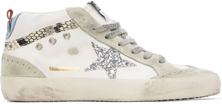 Golden Goose SSENSE Exclusive White  Gray Mid Star Sneakers - Picture 4