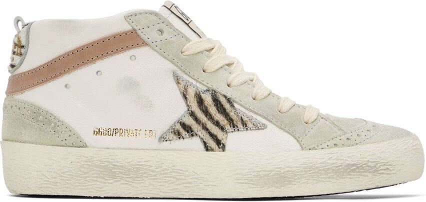 Golden Goose SSENSE Exclusive White  Gray Mid Star Sneakers