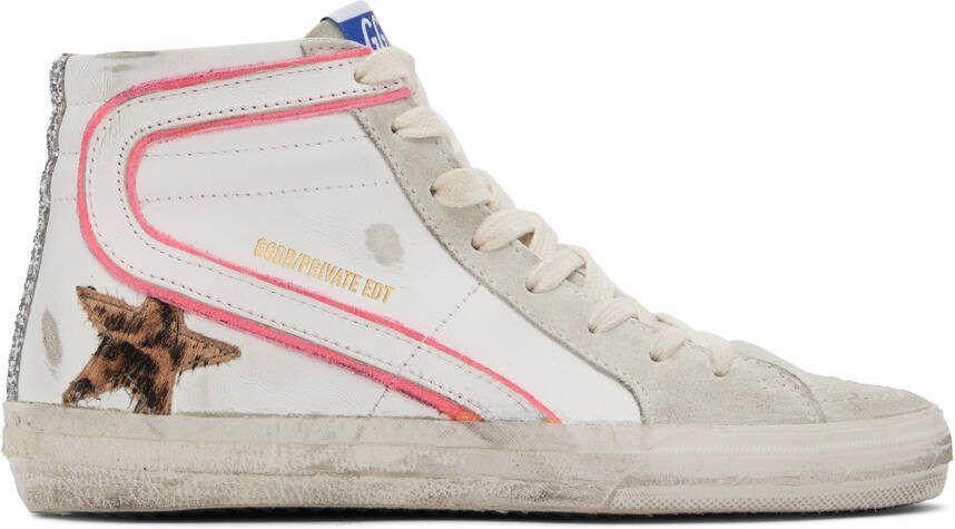 Golden Goose SSENSE Exclusive White  Gray Slide Sneakers - Picture 5