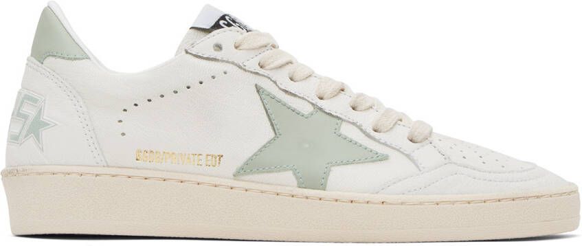 Golden Goose SSENSE Exclusive White  Green Ball Star Sneakers - Picture 2
