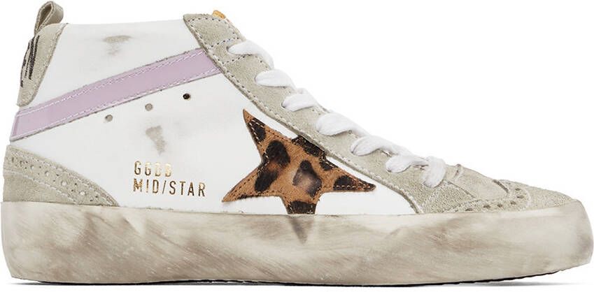 Golden Goose SSENSE Exclusive White  Grey Mid Star Classic Sneakers - Picture 5
