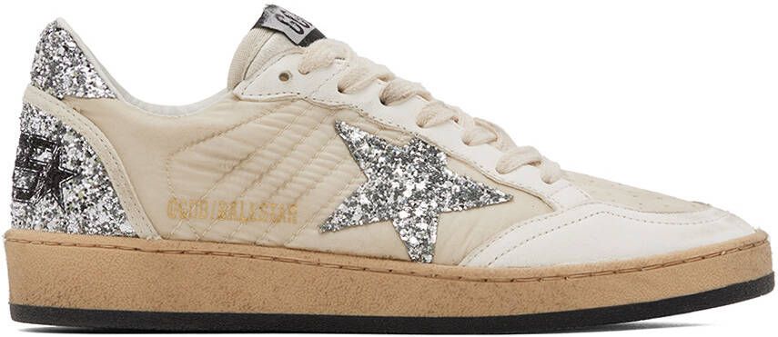 Golden Goose White  Beige Ball Star Sneakers - Picture 5