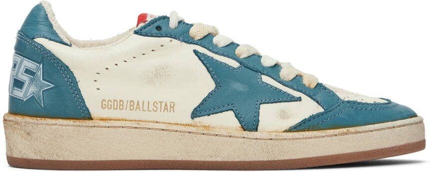 Golden Goose White  Blue Ball Star Sneakers