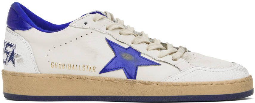 Golden Goose White  Blue Ball Star Sneakers - Picture 5