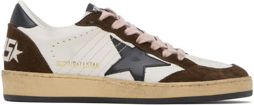 Golden Goose White  Brown Ball Star Sneakers