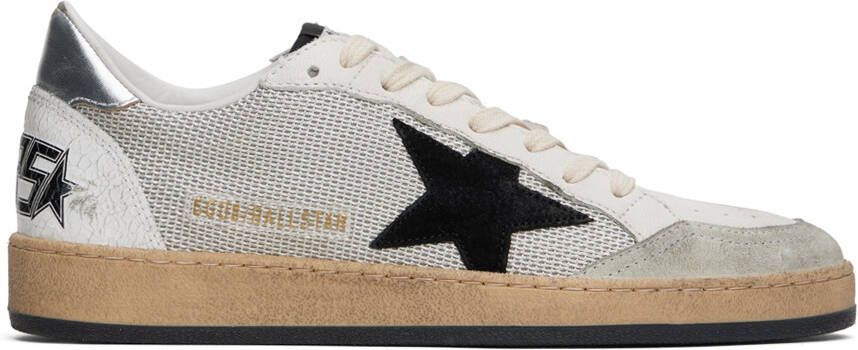 Golden Goose White  Gray Ball Star Sneakers - Picture 5