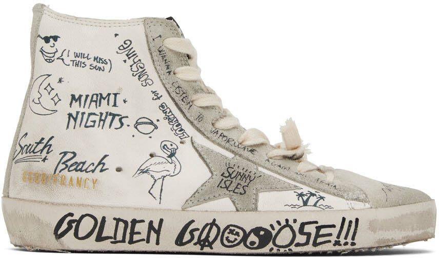Golden Goose White  Gray Francy Classic High-Top Sneakers
