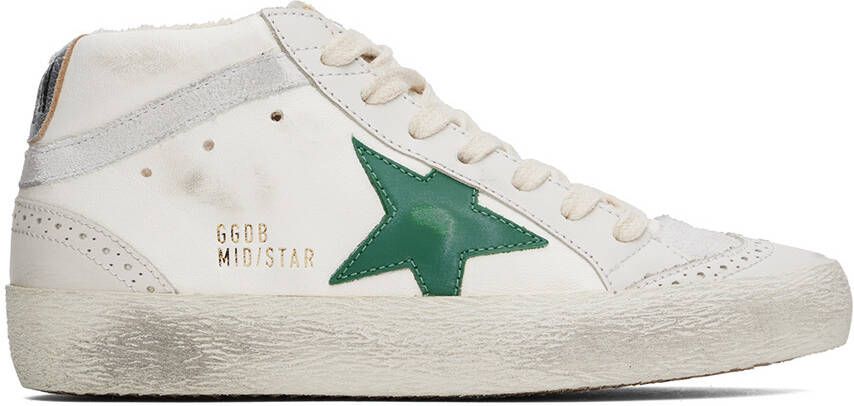 Golden Goose White  Gray Mid Star Sneakers - Picture 5