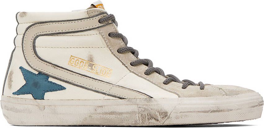 Golden Goose White  Gray Slide Classic Sneakers - Picture 5