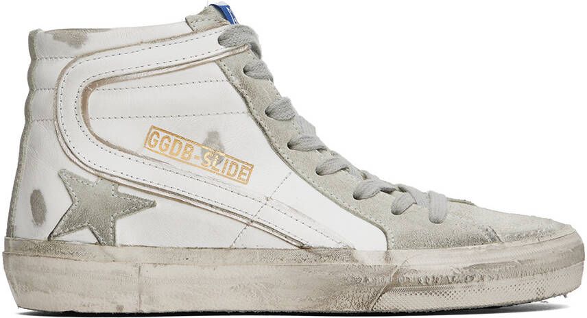Golden Goose White  Gray Slide Sneakers - Picture 5