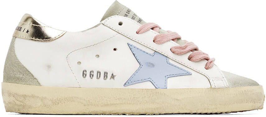 Golden Goose White  Gray Super-Star Sneakers - Picture 5