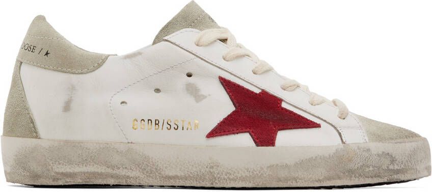 Golden Goose White  Gray Super-Star Sneakers - Picture 5