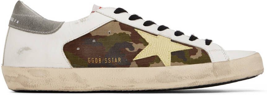 Golden Goose White  Green Super-Star Sneakers