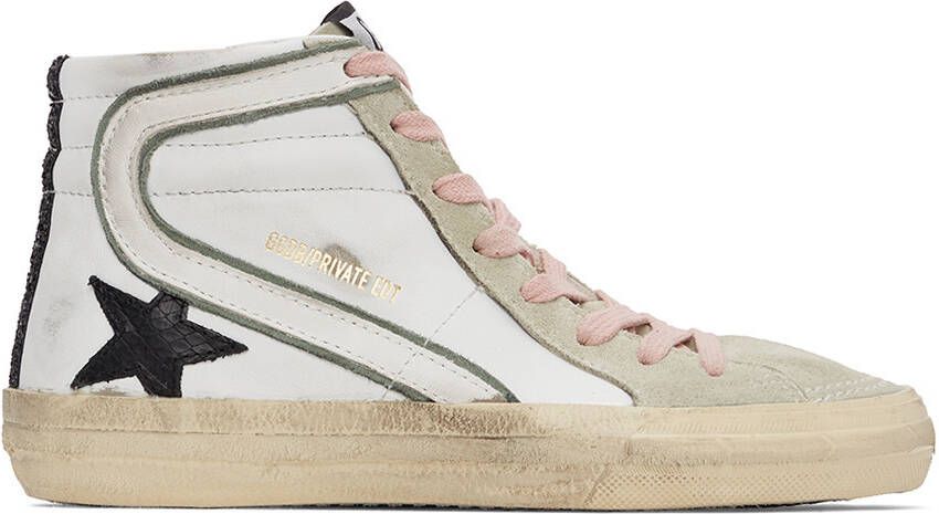 Golden Goose White  Grey Slide Sneakers - Picture 5