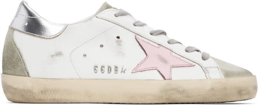 Golden Goose White  Grey Super-Star Classic Sneakers - Picture 5