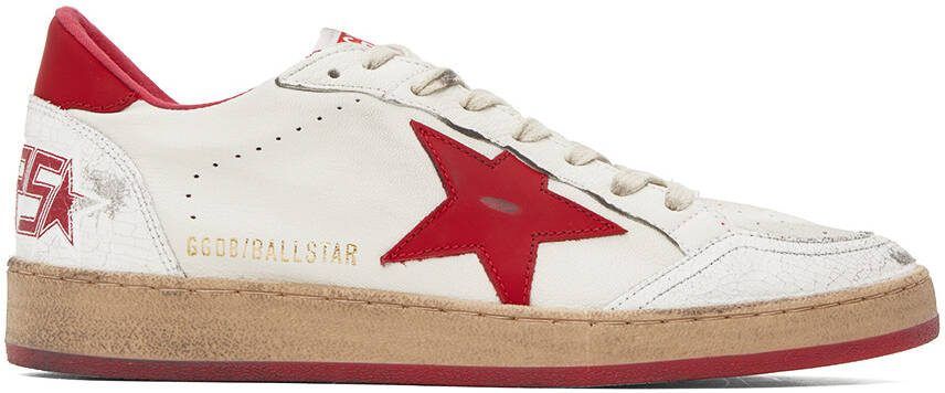 Golden Goose White  Red Ball Star Sneakers - Picture 5