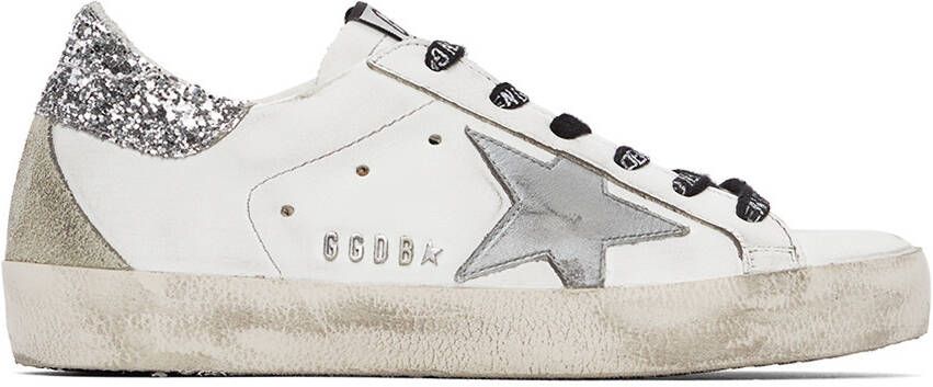 Golden Goose White  Silver Super-Star Classic Sneakers - Picture 5
