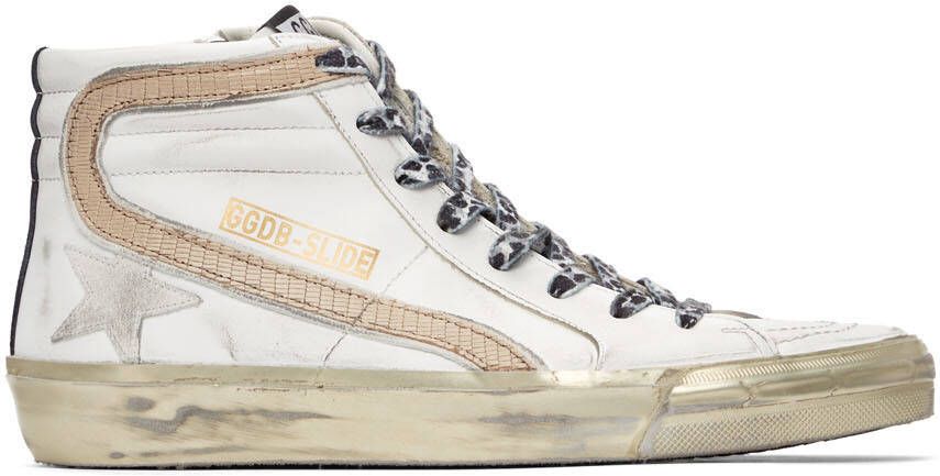 Golden Goose White Slide Leather Sneakers - Picture 5