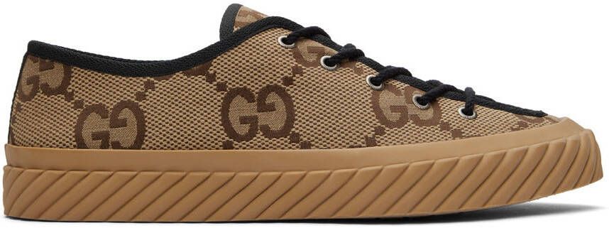 Gucci Beige Maxi GG Sneakers - Picture 5
