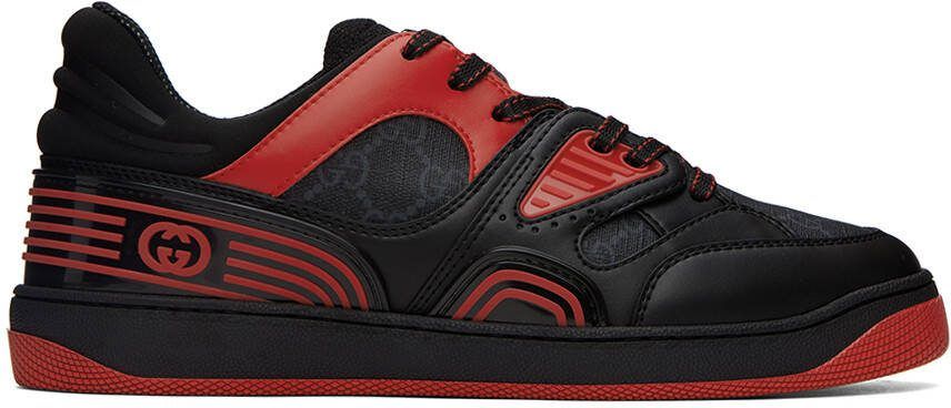 Gucci Black  Red Basket Low Sneakers