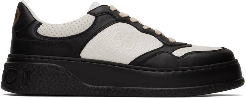 Gucci Black  White Embossed Sneakers