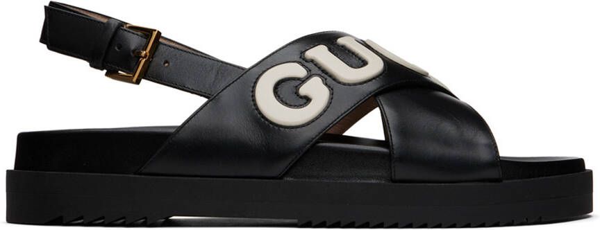 Gucci Black  White Slingback Sandals - Picture 3