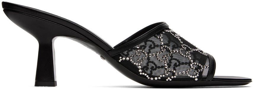 Gucci Black GG Heeled Sandals - Picture 4