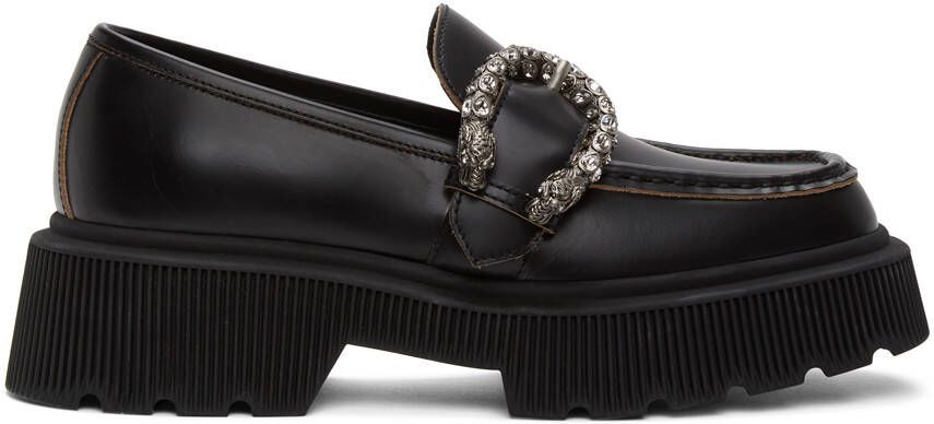 Gucci Black Tiger Head Loafers - Picture 4