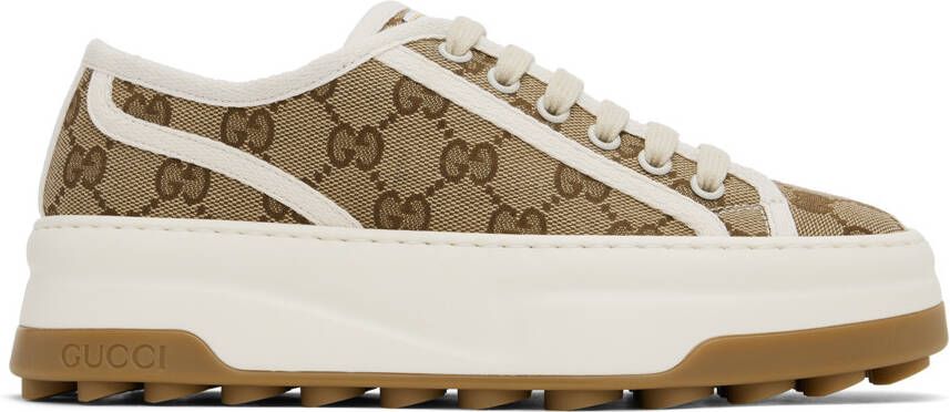 Gucci Brown  Beige GG Sneakers