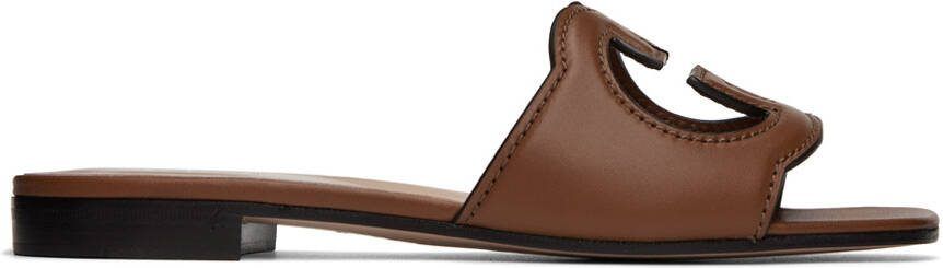 Gucci Brown Interlocking G Flat Sandals