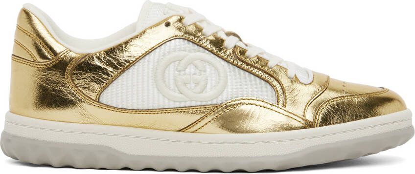 Gucci Gold  White MAC80 Sneakers - Picture 5