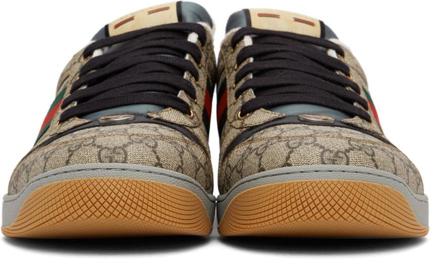 Gucci Beige  Black Screener GG Sneakers - Picture 2
