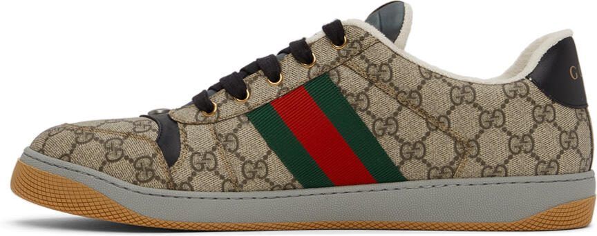 Gucci Beige  Black Screener GG Sneakers - Picture 3