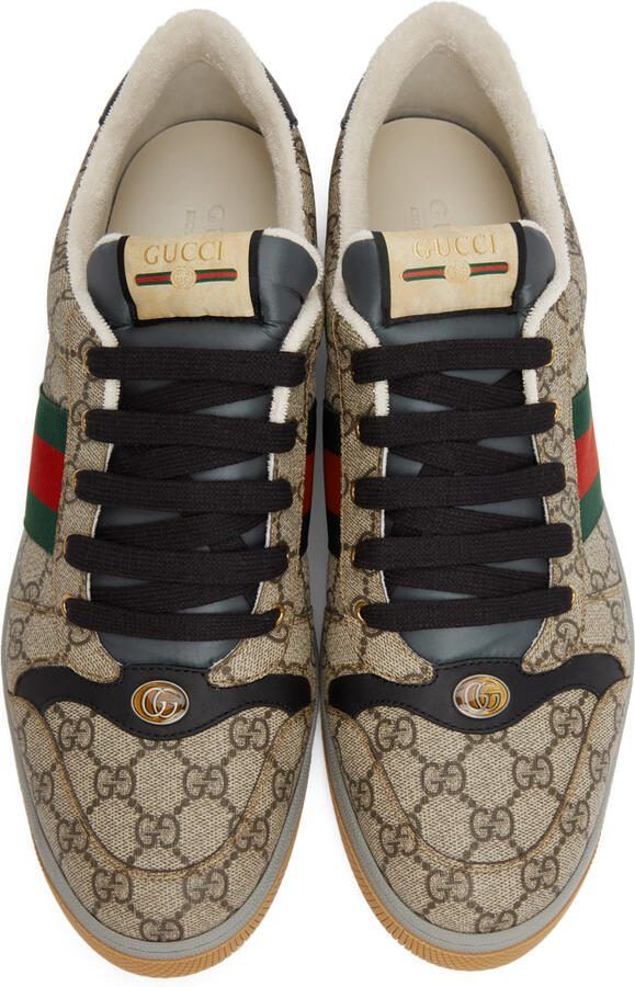 Gucci Beige  Black Screener GG Sneakers