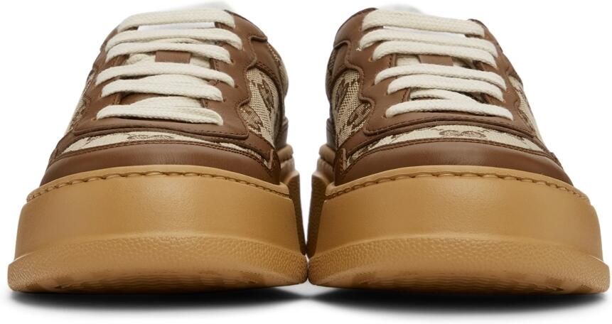 Gucci Beige  Brown GG Sneakers - Picture 3